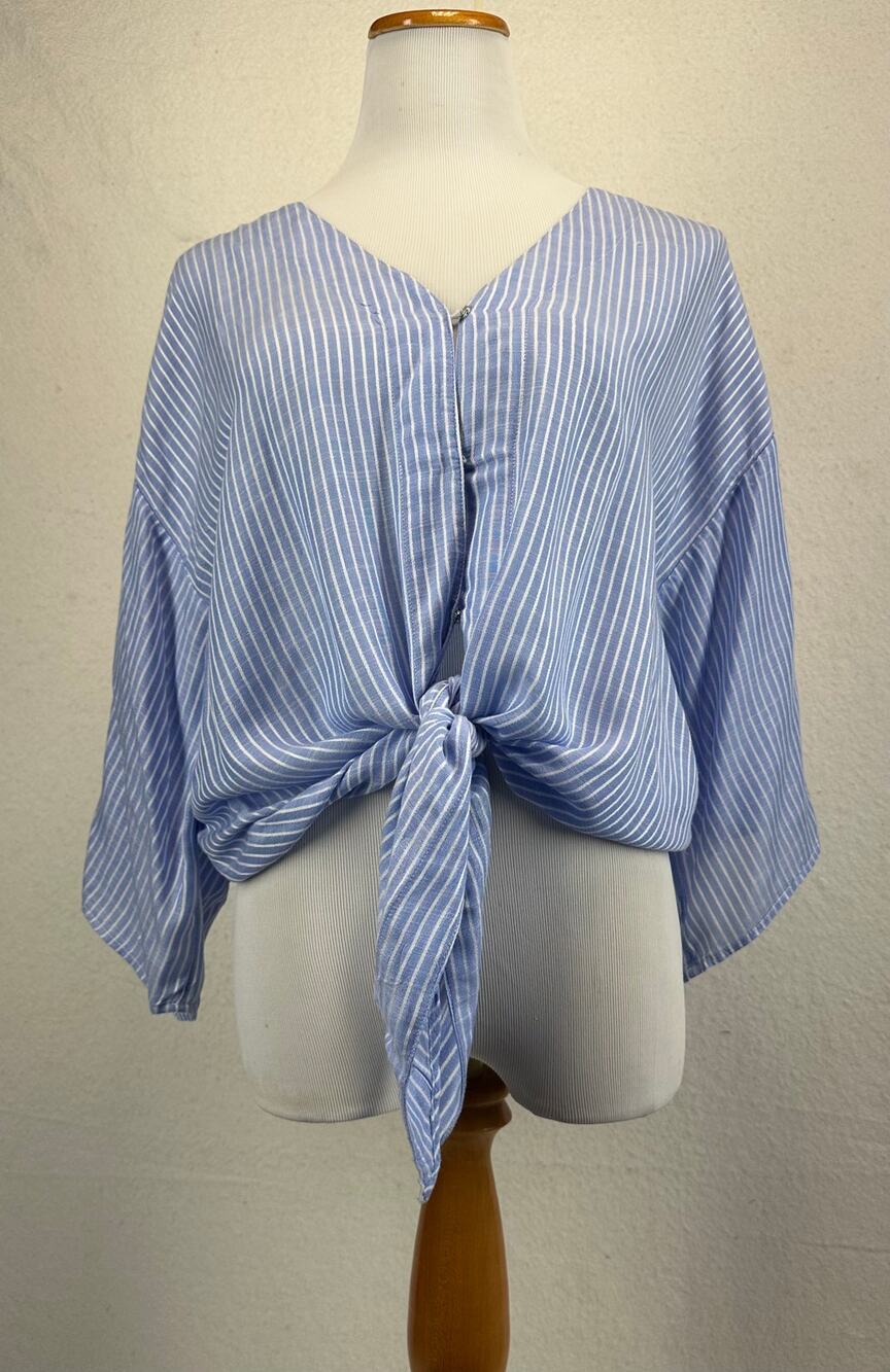 Gap Rayon Striped Tie Front Top in Women's Size X-Large Boho Beachy Flowy Casual